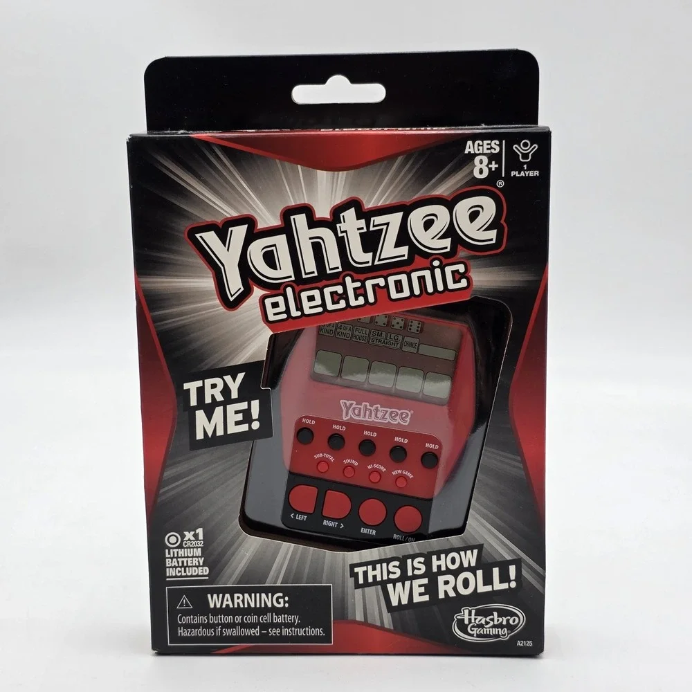 Hasbro Yahtzee 2012 Electronic Handheld Game A2125 Red Black Travel New READ